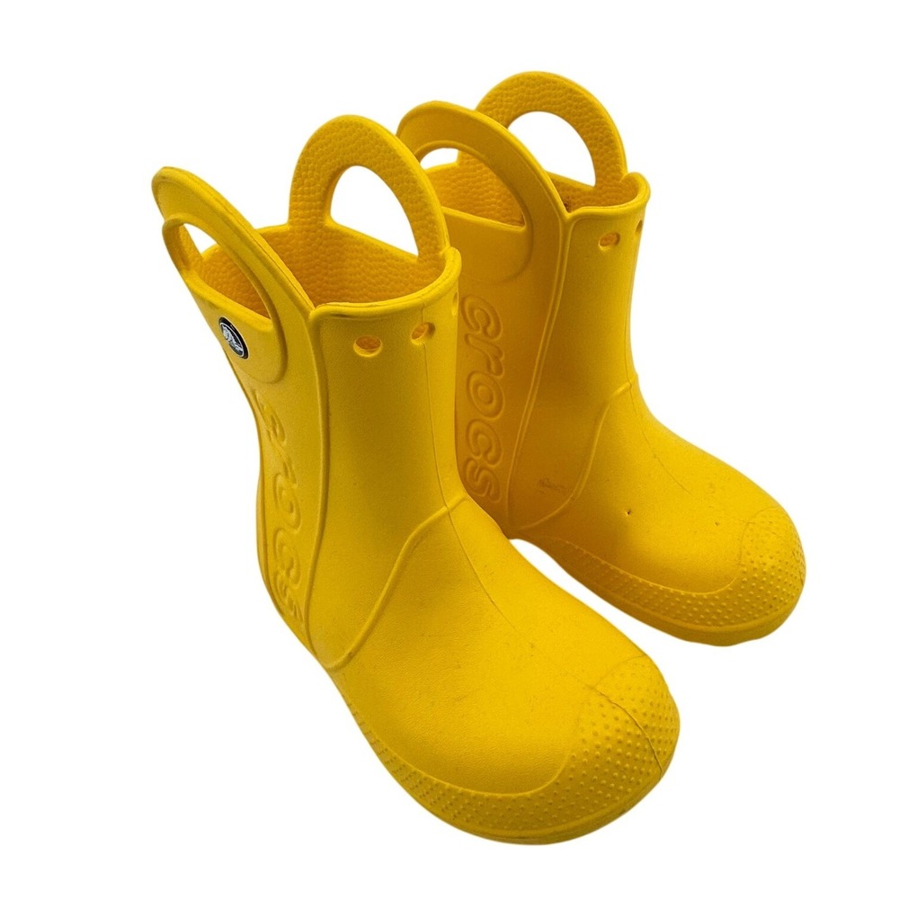 Crocs Handle It Rain Boot Kids Size C10 Yellow Rainy Day Toddler Waterproof